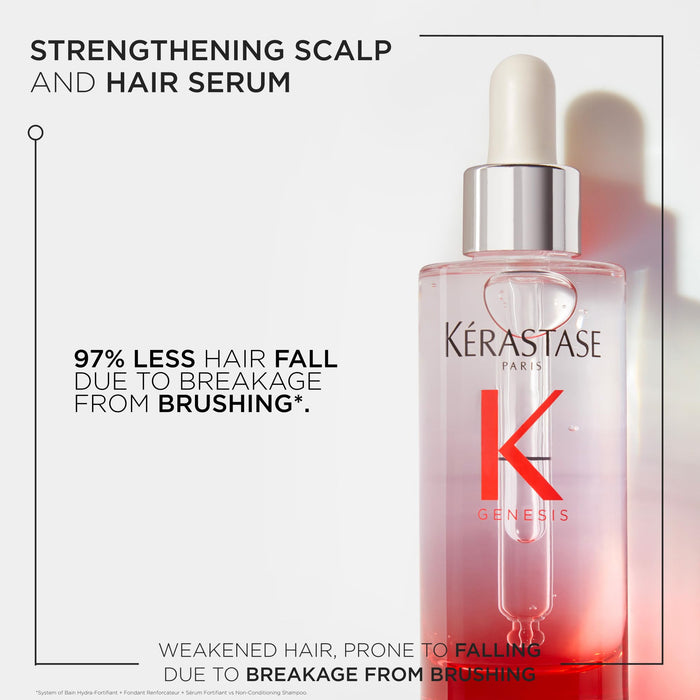 Kerastase Genesis Hair Serum | Daily Strengthening Treatment for Weak or Damaged Hair | Nourishes and Reinforces Hair | Anti-Breakage | Silicone-Free | For Weakened Hair | Serum Fortifiant | 3 Fl Oz