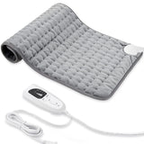 Heating Electric Pad for Back, Shoulders, Abdomen, Legs, Arms, Electric Heating Pad with Heat Settings, Auto Shut Off (12" x 24''), Silver Gray