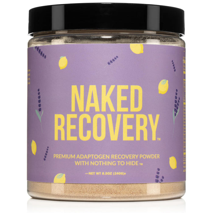 NAKED nutrition Naked Recovery - Mushroom Supplement Powder - Lions Mane, Cordyceps, Reishi, Tart Cherries, Lemon Balm - Adaptogen Wellness Formula, Stress Relief, Muscle Recovery - 30 Servings