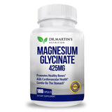 Premium Magnesium Glycinate 425mg - 180 Vegan Capsules - Helps with Stress Relief, Sleep, Muscle Cramps & Healthy Heart |