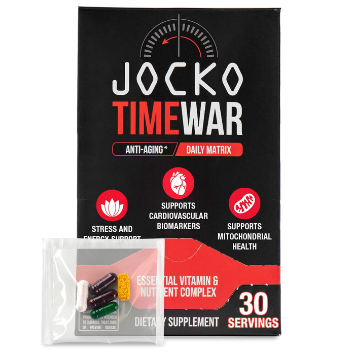 Jocko Fuel TIME WAR Multivitamin - Healthy Aging Supplement for Heart, Bone, & Eye Health, Essential Vitamins and Minerals, Supports Stress Relief and Energy Levels - 30 Day Supply