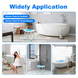 ROLLATOO Shower Chair for Inside Shower - Shower Stool with Assist Shower Grab Bar/Bath Sponge/Toiletry Bag, Tool-Free Assembly Bathroom Bathtub Showers Seat Bench for Seniors Disabled Elderly