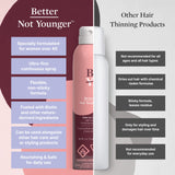 Better Not Younger WAKE UP CALL Hair Thickening Spray made with Biotin, Bamboo, Burdock and Hops - Volumizing Hairspray for Women Over 40, 6 oz