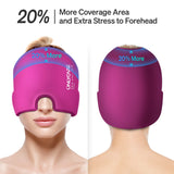 ONLYCARE Migraine Relief Cap, Upgraded Odorless Migraine Ice Head Wrap, Headache Relief Hat for Migraine, Hot Pink