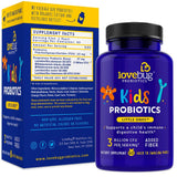 lovebug PROBIOTICS for Kids | Multi-Strain 3 Billion CFU | Constipation & Stomach Discomfort | Sugar Free | Ages 6+