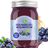 Sea Moss Gel, Organic Raw Flavored Irish Seamoss Gel Immune and Digestive Support Vitamin Mineral Antioxidant Supplements, Blueberry 12oz