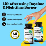 ColonBroom Day & Night Burner Supplements, Pills for Women/Men with Inulin, L-carnitine, Coenzyme Q 10, Grain of Paradise and More, Colon Broom 60 Vegan Capsules Per Container