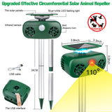 HiAnifri Solar Ultrasonic Animal Repeller,2023 Upgrade Cat Repellent Outdoor to Keep Cats Away,Solar Animal Repeller with Motion Sensor and Sound,Cat Deer Rabbit Dog Repellent Devices for Plants Yard