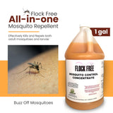 Flock Free Natural Mosquito Control Spray Concentrate, Repels Mosquitoes, Ticks, Fleas, Flies, Gnats, and Chiggers Away. Makes up to 128 Gallons! (1 Gallon Concentrate)