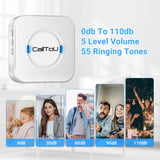 CallToU Wireless Caregiver Pager Call Button Call Bell Medical Alert System for Seniors Patients Elderly at Home 2 Waterproof Transmitters 3 Plugin Receivers