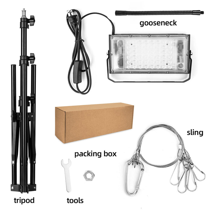 LBW Grow Light with Stand, Full Spectrum LED Plant Light for Indoor Plants, Floor Grow Lamp with 63" Adjustable Tripod, 4H/8H/12H Timer, 6 Dimmable Brightness, Ideal for Tall Plants