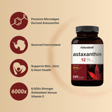NatureBell Astaxanthin 12mg, 240 Softgels, Made with Astax (Max Strength from MicroAlgae), Natural Antioxidant for Skin & Eye Health – Non-GMO & No Gluten, 4 Month Supply