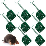 Qualirey 8 Pack Mole Trap Gopher Trap Ground Squirrel Trap Galvanized and Oil Hardened Steel Animal Trap Reusable Gopher Trap Vole Traps for Outdoor Lawn Garden Yard Farm (Green)