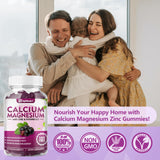 Calcium Magnesium Zinc with Vitamin D3 Supplement, Sugar Free Calcium Gummies for Women Men, High Absorption Zinc Gummies for Bone & Muscle & Immune Health, Vegan Elderberry Flavor - 120 Count
