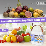 Flying Insect Trap, Upgrade Gnat Traps for House Indoor Outdoor, Rechargeable Portable 2-in-1 Fruit Fly & Flying Insect Trap, Safe Non-Toxic Gnat Killer UV Light Bug Catcher with Sticky Pad/Attractant