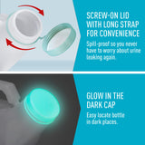 Urinals for Men Spill Proof with Glow in The Dark Screw Cap (Pack of 2) Odor Shield Pee Container Portable Travel Pee Bottles for Men Elderly Car Camping, Male Emergency Toilet 1000ml by Wonder Sky