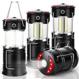 4 Pack Camping Lanterns Camping Accessories USB Rechargeable and Battery Powered 2-in-1 LED Lanterns, Hurricane Lights with Flashlight and Magnet Base for Camping, Hiking, Emergency