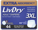 LivDry Adult Incontinence Underwear, Extra Absorbency Adult Diapers, Leak Protection (XXX-Large (44 Count))