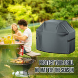 Grill Cover, BBQ Grill Cover, Waterproof, Weather Resistant, Rip-Proof, Anti-UV, Fade Resistant, with Hook-and-Loop and Strap, Gas Grill Cover for Weber,Char Broil,Nexgrill Grills, etc. 58 inch, Gray