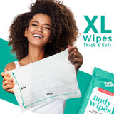 Body Wipes - (14 Pack) - 140 XL Bath Wipes for Adults No Rinse, Adult Wipes for Elderly - Body & Face Gentle Skin Cleansing, Shower Wipes Bathing for Travel, Elderly, Car, Gym, Camping (8x12 Inch)