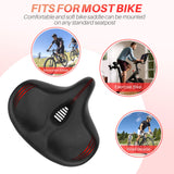 Oversized Comfort Bike Seat, Extra Wide Bike Seat Compatible with Peloton Bike, Electric Bike, Indoor Stationary Exercise Bike or Road Bike, Universal Fit Bicycle Seat Cushion for Men and Women