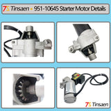 Tinsaen 951-10645 Electric Starter Motor JQ170 Replacement 751-10645 for Troy-Bilt MTD Cub Cadet Craftsman 951-10645A 751-10645A Snowblower Snow Thrower,17T 120V 208cc