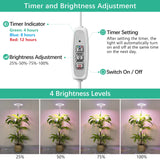 LORDEM Plant Grow Light, Full Spectrum Plant Light for Indoor Plants, Brightness Adjustable LED Growing Lamp with Auto On/Off Timer 4H/8H/12H, Height Adjustable, Ideal for Tall Plants, Pack of 2