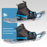 G2 21 Inches Blue Light Weight Snowshoes for Women Men Youth, Set with Trekking Poles, Tote Bag, Special EVA Padded Ratchet Binding, Heel Lift, Toe Box