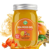 Sea Moss Gel Organic Raw Irish Seamoss Gel Vegan Superfood Immune and Digestive Support Vitamin Mineral, Ashwagandha Mango Flavor 12oz
