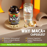 Maju Superfoods 4-in-1 Maca Root Capsules, Organic Black, Yellow & Red Roots w Black Pepper Extract for Absorption (120 ct) | Peru Product, Peruvian Powder, Men & Women Supplement, 60,000 mg