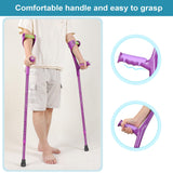 Antdvao Forearm Crutches Pair Folding Forearm Crutches Anti-Drop Cuff Reduces The Hassle of Picking Up Forearm Crutch，Comfortable Grip and Wear-Resistant, Non-Slip Forearm Crutches (Purple)