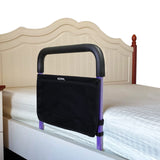 Bed Rails for Elderly Adults Safety with Adjustable Heights Storage Pocket Assist Support Side Railings for Seniors Citizens Slides Under Mattressbed Cane Bed Guard Bed Handles Bars (Purple)