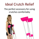 Crutcheze Premium USA Made Crutch Pad and Hand Grip Covers | Comfortable Underarm Padding Washable Breathable Moisture Wicking Orthopedic Products Accessories (Hot Pink)