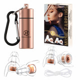 Hearprotek 2 Pairs High Fidelity Concert Ear Plugs, Noise Reduction Music Earplugs, Hearing Protection for Musicians, Festival, DJ’s, Nightclub, Concerts, Drummers, Party 23dB (Gold)