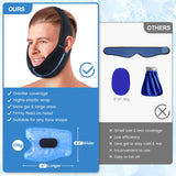 REVIX Wisdom Teeth Ice Pack Head Wrap with 3D Sewing Jaw Ice Pack for Face Oral Surgery Pain Relief for TMJ, Tooth Extraction & Teeth Removed, Extra Snug Fit with 4 Hot Cold Gel Packs Reusable, Black