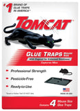 Tomcat Mouse Trap with Immediate Grip Glue for Mice, Cockroaches, and Spiders, Ready-to-Use, 4-Pack (16 Glue Traps)