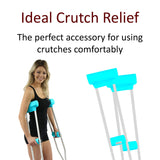 Crutcheze Premium USA Made Crutch Pad and Hand Grip Covers | Comfortable Underarm Padding Washable Breathable Moisture Wicking Fabric - Accessories for Adult & Youth Crutches (Turquoise)