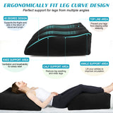 Wedge Pillow for Sleeping - Inflatable Leg Elevation Pillow for Swelling,Circulation,Leg & Back Pain Relief,Leg Support Pillow,Leg Wedge Pillows for After Aurgery,Hip,Foot,Ankle Recovery (Black)