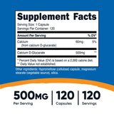 Nutricost Calcium D-Glucarate 500mg, 120 Capsules - Gluten Free, Non-GMO, Vegetarian Friendly