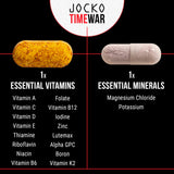 Jocko Fuel TIME WAR Multivitamin - Healthy Aging Supplement for Heart, Bone, & Eye Health, Essential Vitamins and Minerals, Supports Stress Relief and Energy Levels - 30 Day Supply