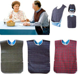 HYMIC 3 Pack Adult Bibs with Crumb Catcher - 31" L x 17" W Washable Adult Dining Bib, Large Adult Feeding Bibs Clothing Protector