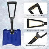 ORIENTOOLS Folding Snow Shovel with D-Grip Handle and Durable Aluminum Edge Blade, Emergency Snow Shovel for Car, Truck, Recreational Vehicle, etc.(Blade 9")