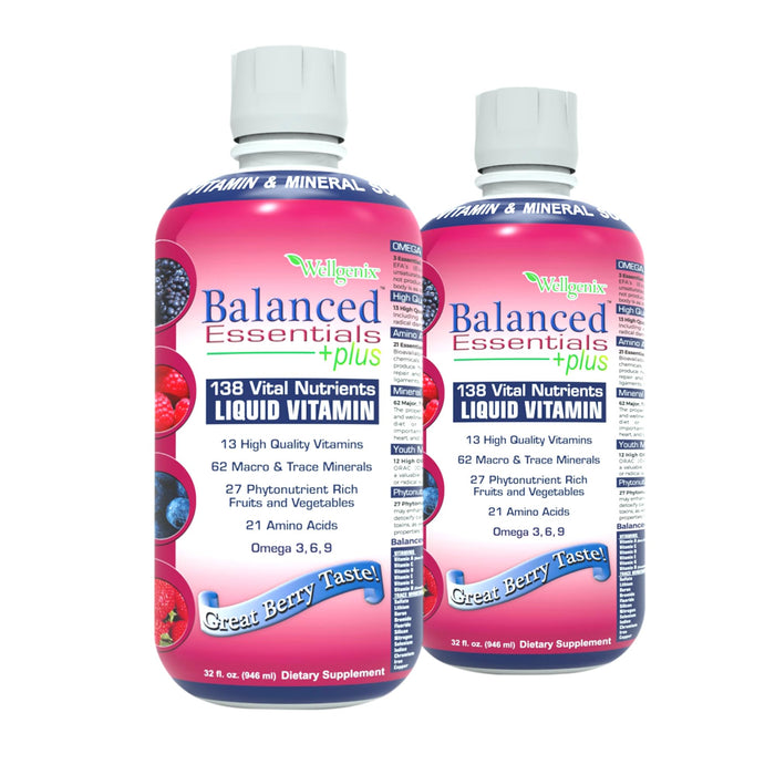 Balanced Essentials 2 Pack Natural Liquid Nutritional Supplement Vitamin 32 Ounces Very Berry S-BE32