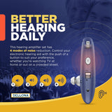 Dellona High-Performance Hearing Aids for Seniors Severe Hearing Loss, (Pair) Rechargeable Hearing Aids, Comfort Design Hearing Aid, Hearing Aids for Seniors Rechargeable with Noise Cancelling, PSAP Hearing Amplifier to Aid and Assist Hearing, (Blue)