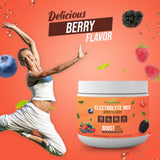 Electrolyte Powder - Refreshing Workout Recovery Electrolytes, Sugar Free, Gluten Free & Vegan, Pure Keto & Paleo Hydration Beverage, Immune Boosting Vitamins (198 Grams, Berry)