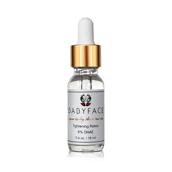 Babyface Instant Tightening Serum - Extra Strength 8% DMAE for Maximum Tightening, Pore Refining, Face Firming, Anti-Aging. Lifts, Smoothes, Resurfaces Dull Skin (0.6 oz)