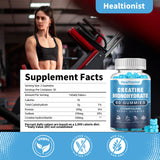 Healtionist 2 Pack Creatine Monohydrate Gummies for Men & Women, Chewable Creatine Monohydrate for Muscle Strength & Growth, Muscle Builder, Energy Boost, Pre-Workout Supplementm, Vegan, 120 Counts