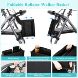Rollator Basket, Dotday Rollator Walker Bag w/Cup Holder, Easy to Use Folding Rollator Walker Storage Bag, Never Tipping Over The Walker, Best Gift for Family and Friends - (for Rollator Walkers)
