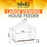 Window Bird Feeder with Strong Suction Cups, Clear Window Bird Feeders for Outside - Transparent Bird House, Balcony Glass Mount, Acrylic Cat, Kids & Elderly Viewing Clear Bird Feeder for Window Perch