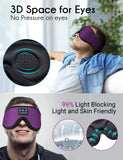 Sleep Mask with Bluetooth Headphones,LC-dolida Sleep Headphones Bluetooth Sleep Mask 3D Sleeping Headphones for Side Sleepers Best Gift and Travel Essential (Elegant Purple)